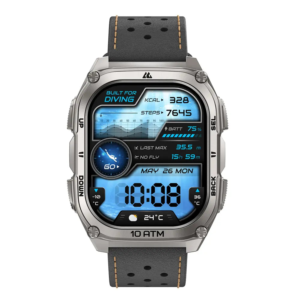 KOSPET 22mm Premium Archlan Leather Strap#color_black