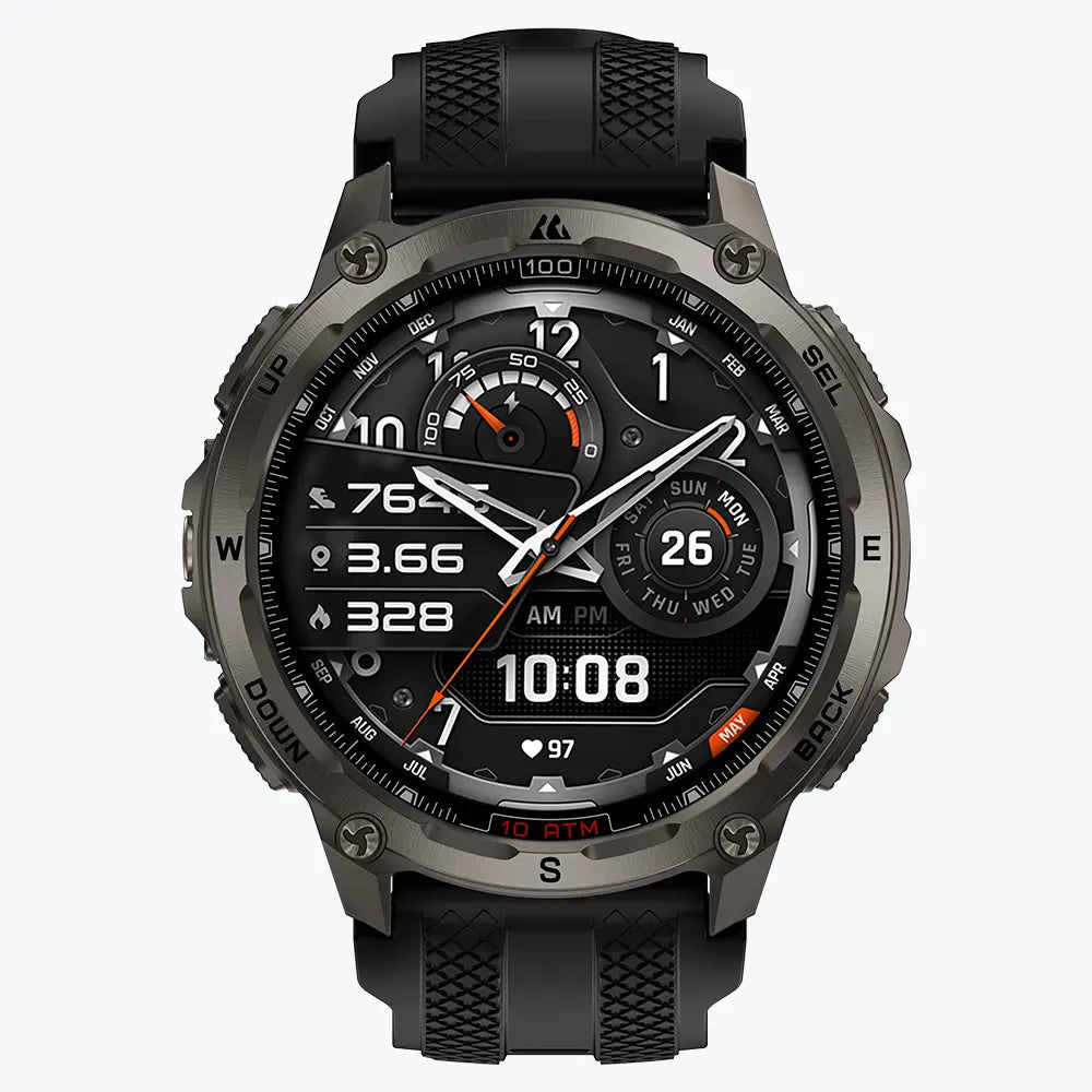 KOSPET tank t4 smartwatch black with silicone straps#color_black^package_Silicone Basic