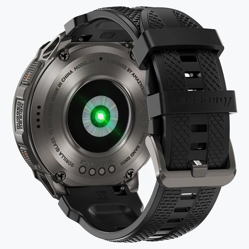 KOSPET tank t4 smartwatch black with silicone straps#color_black^package_Silicone Basic