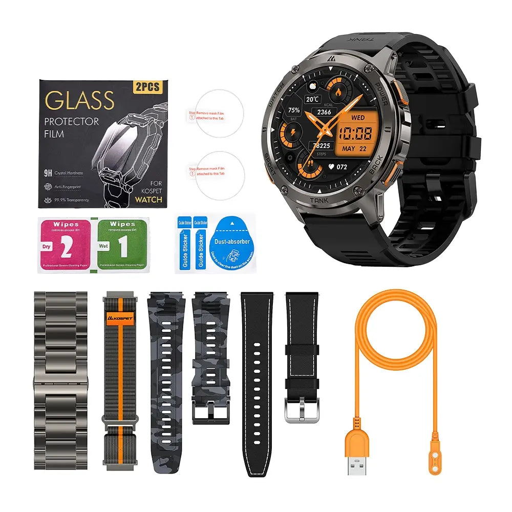 kospet-tank-3-smartwatch-black-silicone-straps#color_black^package_Ultimate Pack