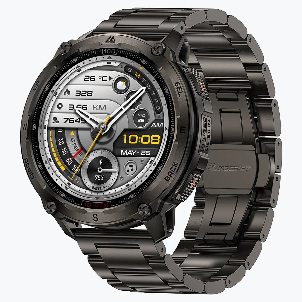 KOSPET TANK T4  Special Edition Smartwatch
#color_black^package_Special Edition: Silicone+Steel Staps