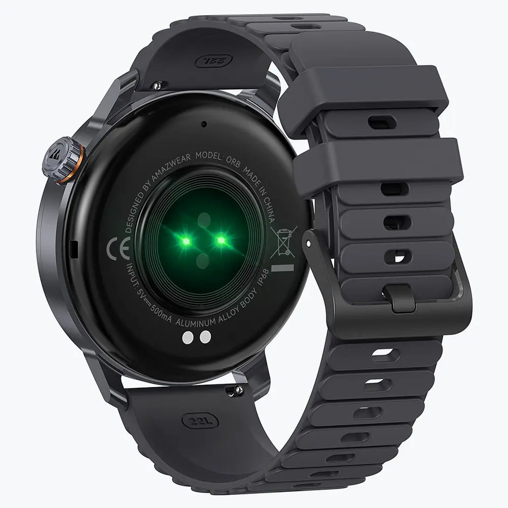 Kospet Magic Orb Smartwatch Black With Black Silicone Strap #color_Graphite Grey