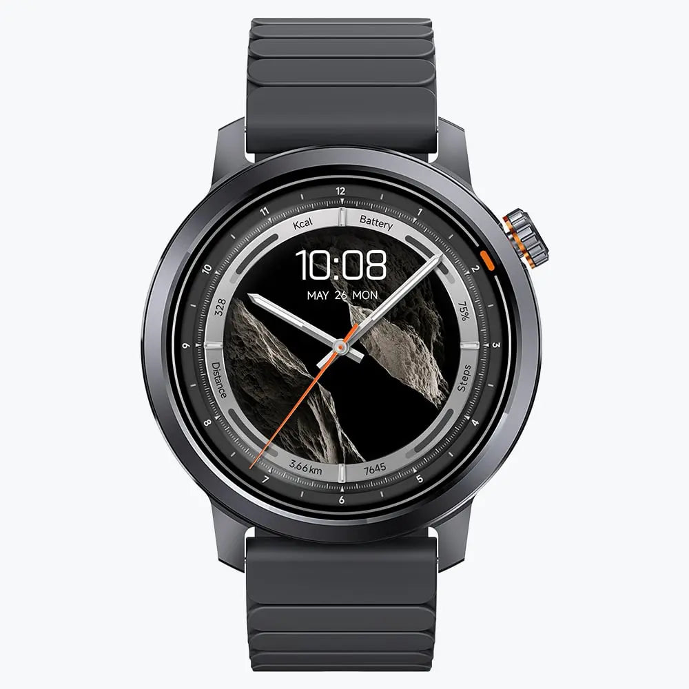 Kospet Magic Orb Smartwatch Black With Black Silicone Strap #color_Graphite Grey