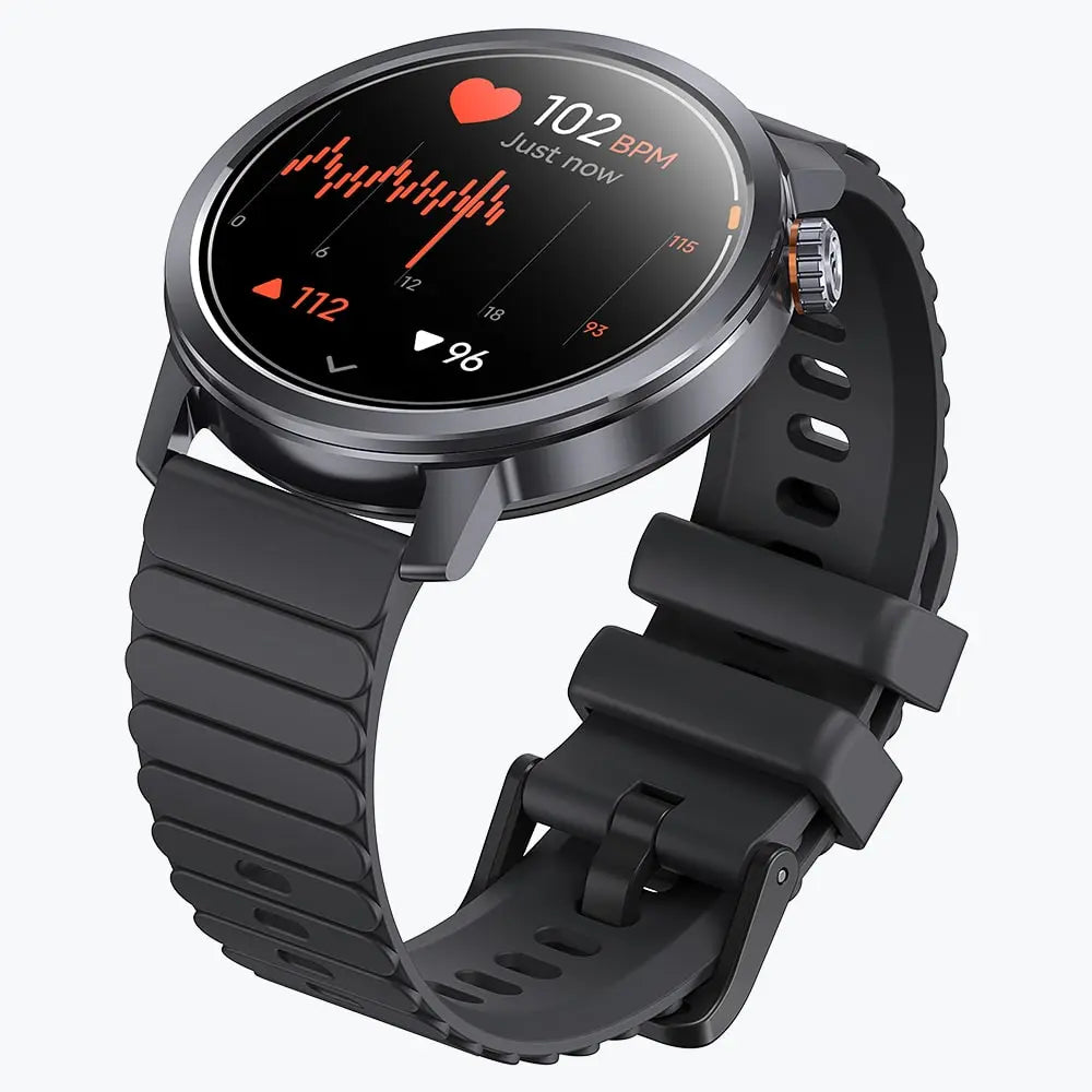 Kospet Magic Orb Smartwatch Black With Black Silicone Strap #color_Graphite Grey