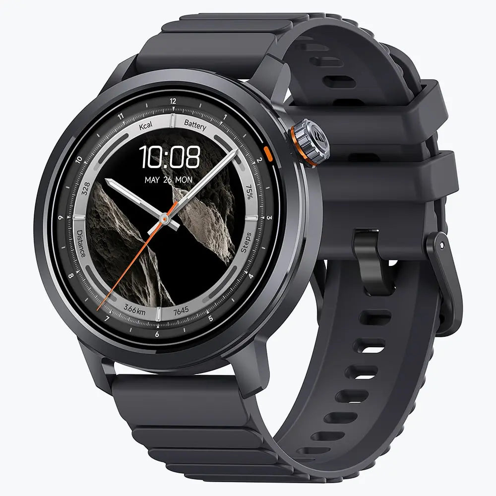 Kospet Magic Orb Smartwatch Black With Black Silicone Strap #color_Graphite Grey